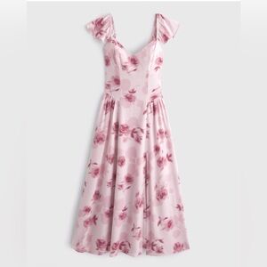 Abercrombie & Fitch Pink Floral Midi Dress